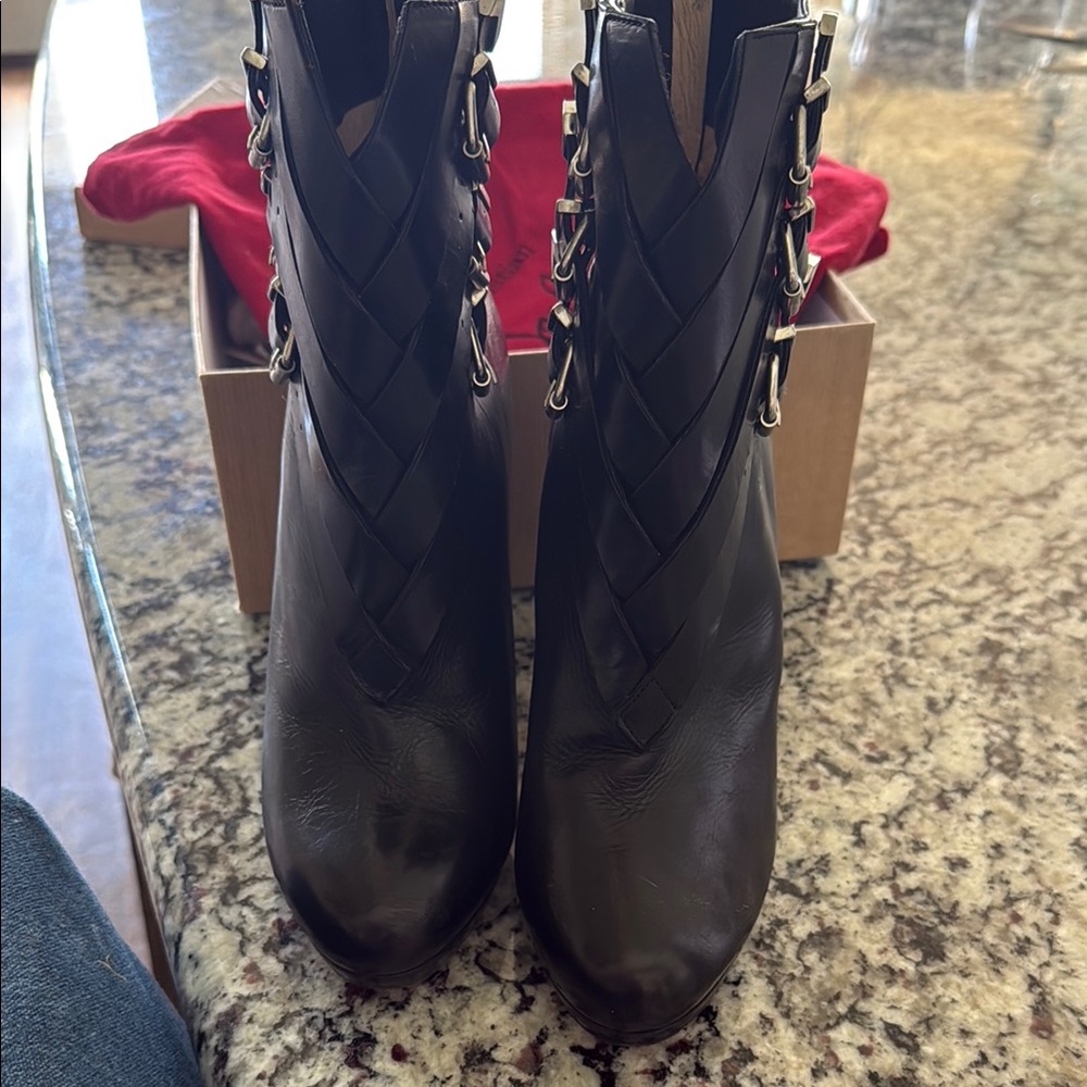 Christian Louboutin Black Ankle Boots with Stiletto Heel
